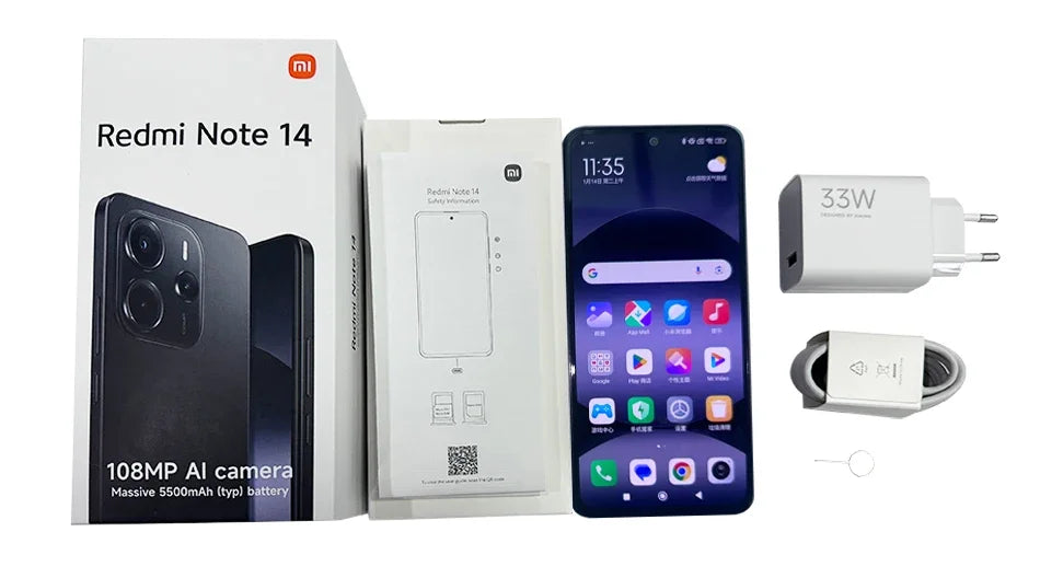 Global Version Xiaomi Redmi Note 14 MediaTek Helio G99-Ultra 108MP AI Camera 6.67" AMOLED 120Hz Display 5500mAh