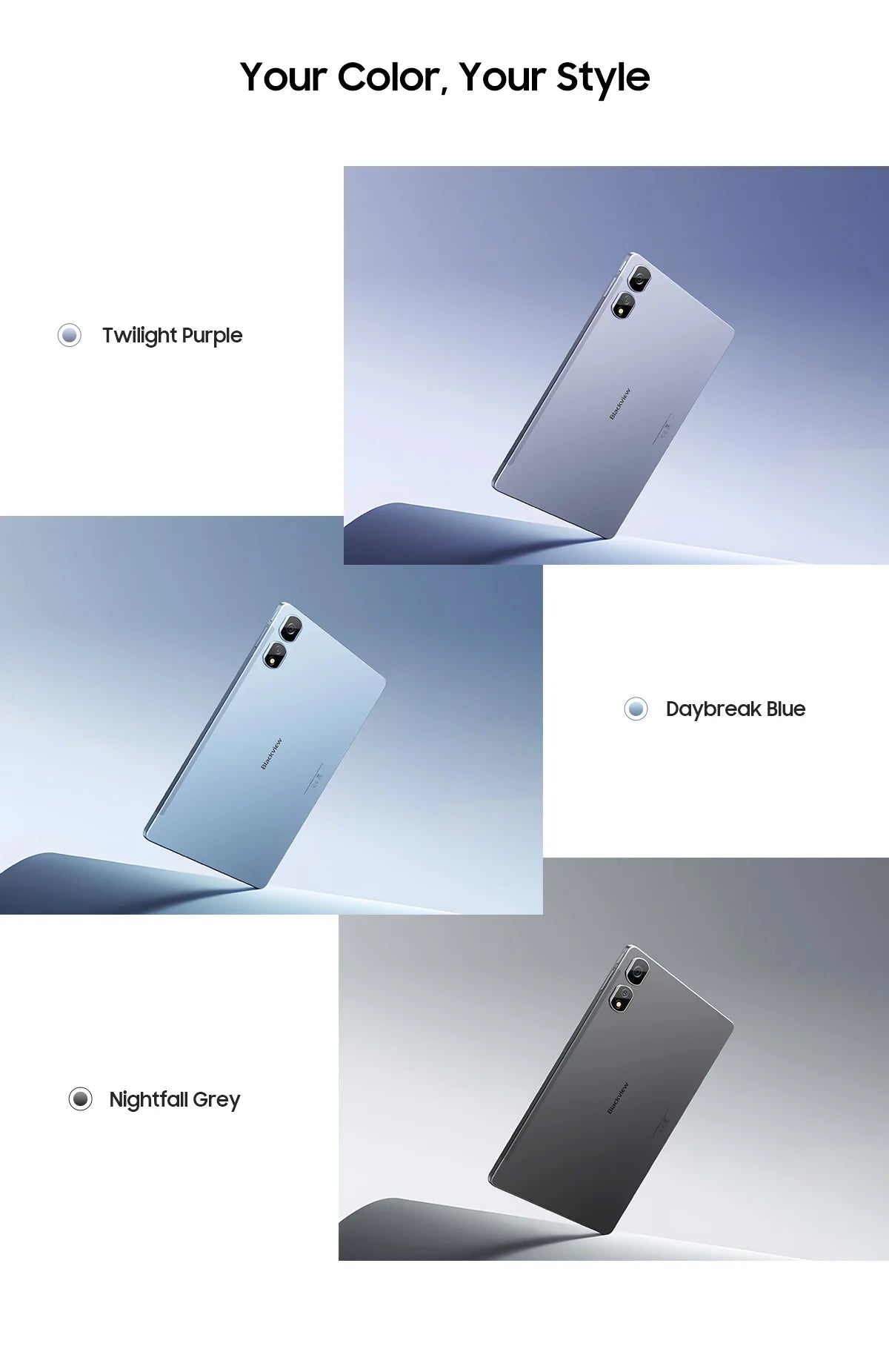 Blackview Android 14 Tab 16 Pro 11 Inch Touch Tablet 2K Screen 24GB +256GB 4G LTE+5G WiFi Gaming Tablets with Protective Shell