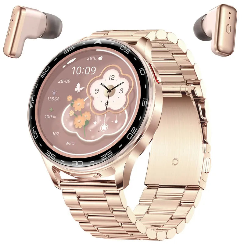 New Smart Watch TWS 2-in-1 Bluetooth Earphones With built-in Speaker HIFI 9D Sound Quality Health Monitor Watch For Android iOS