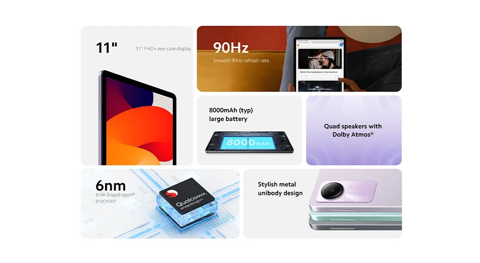 Global Version Xiaomi Redmi Pad SE Tablet EEA Version without Charger 11 Inches FHD 90Hz Display 680 8000mAh Battery Mi Pad