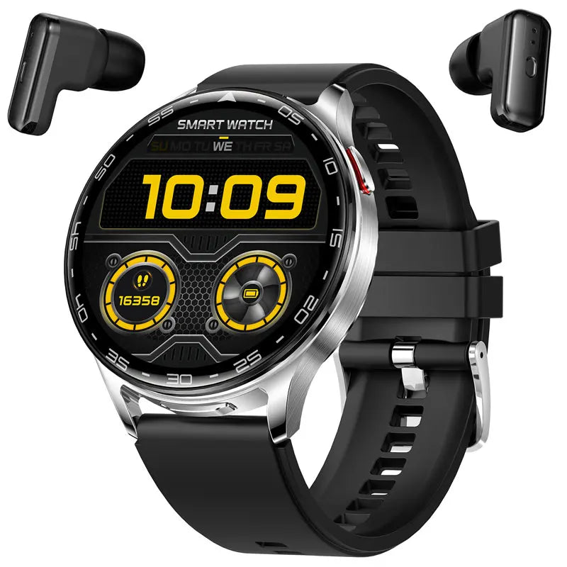 New Smart Watch TWS 2-in-1 Bluetooth Earphones With built-in Speaker HIFI 9D Sound Quality Health Monitor Watch For Android iOS