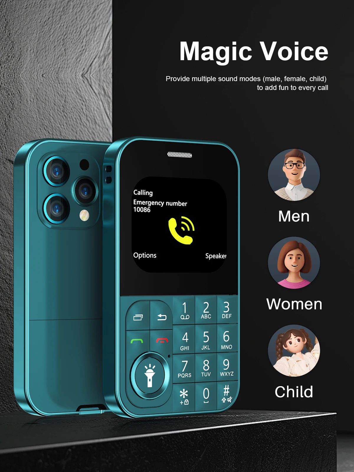 SERVO V9 Small Mobile Phone 2 SIM Cards Magic Voice Speed Dial MP4 Player Rear Camera Flashlight FM Radio 2G GSM Mini Cellphones