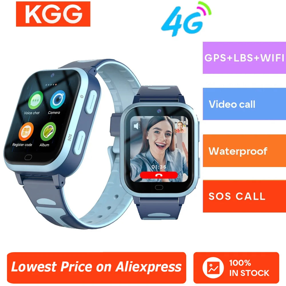 4G Kids Smart Watch 8GB ROM GPS WiFi Position Video Call Phone Android Watch Call Back Monitor with Sticker Children Smartwatch