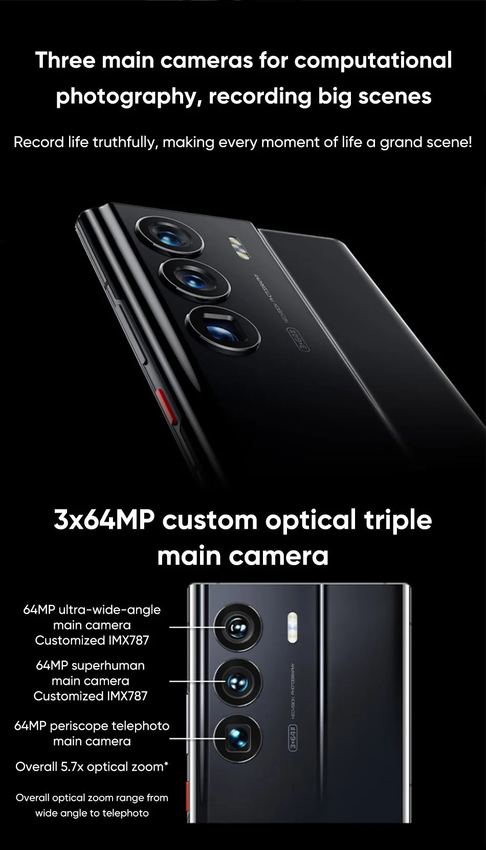 ZTE Axon 40 Ultra Space Edition 5G China Rom Smartphone with UDC Technology Snapdragon 8Gen1 6.8-inch 120Hz AMOLED Display