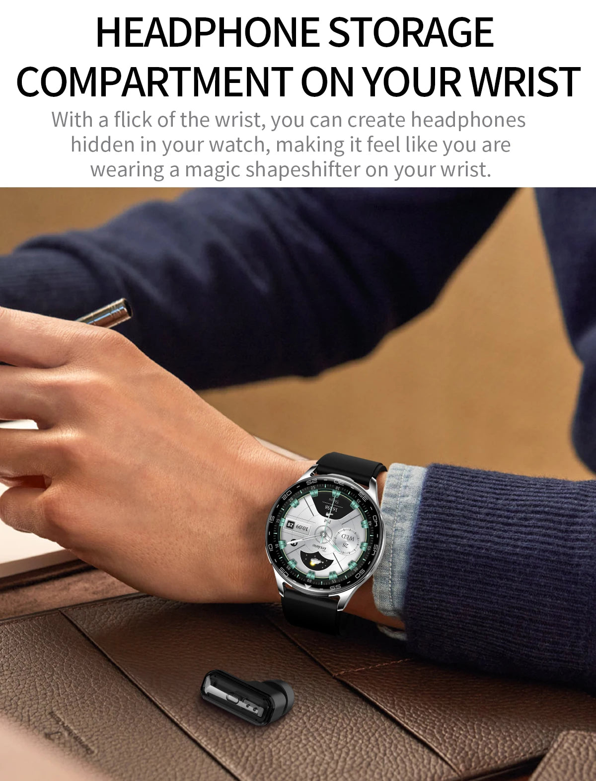 New Smart Watch TWS 2-in-1 Bluetooth Earphones With built-in Speaker HIFI 9D Sound Quality Health Monitor Watch For Android iOS