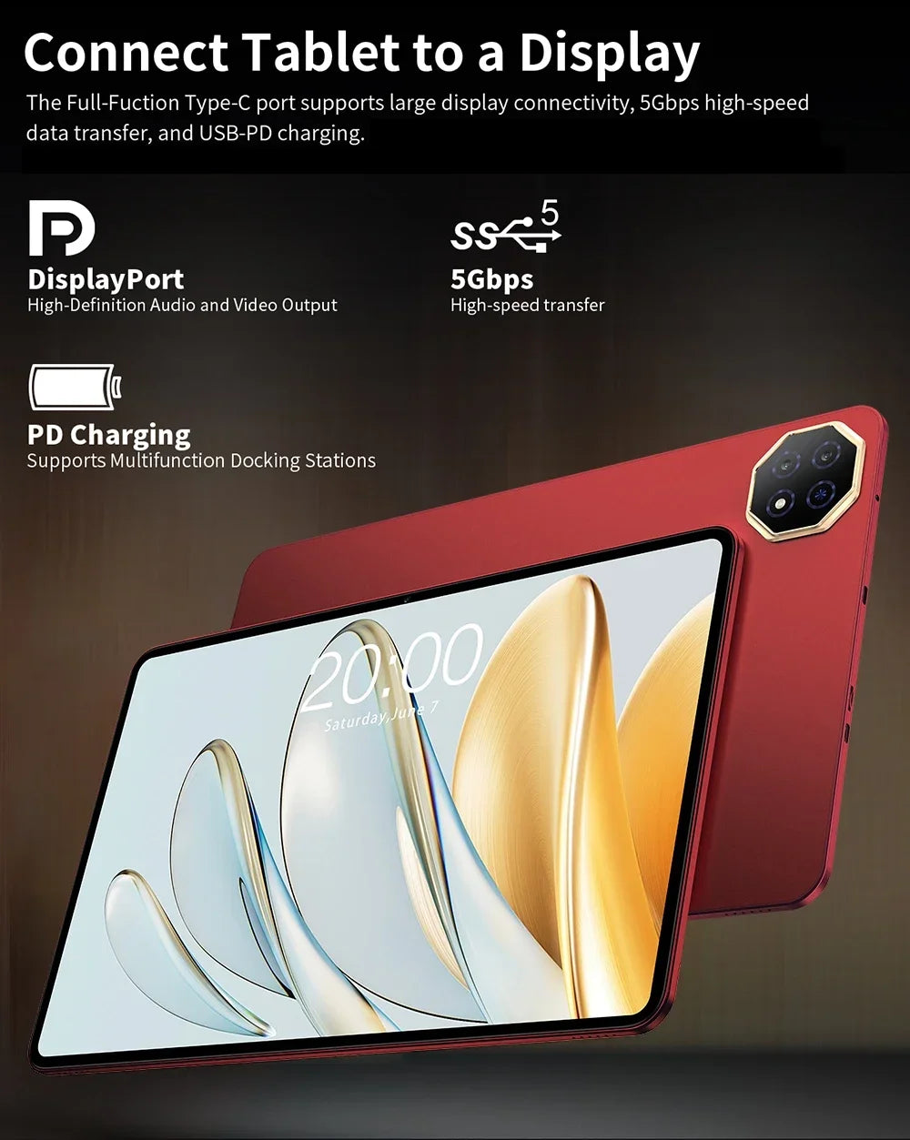 Teclast T60 AI Tablet Allwinner A733 Octa-Core 12inch 2K HD TDDI Screen 6GB RAM 128GB ROM Android 15 WiFi6 8000mAh 13MP+5MP