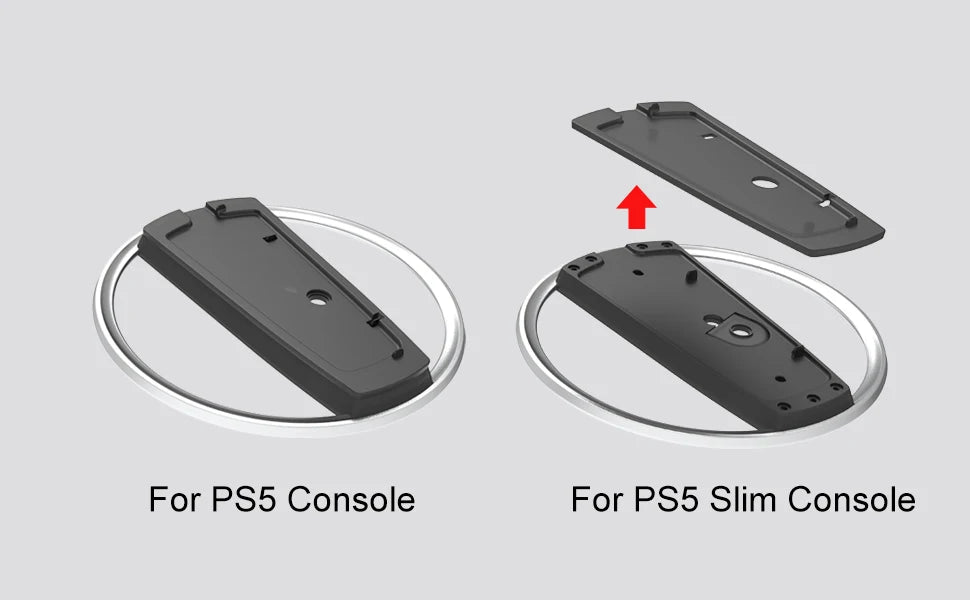 Metal Vertical Stand for PS5 Slim Console Disc and Digital with Screw, Base Stand Replacement for Playstation 5 Slim Console