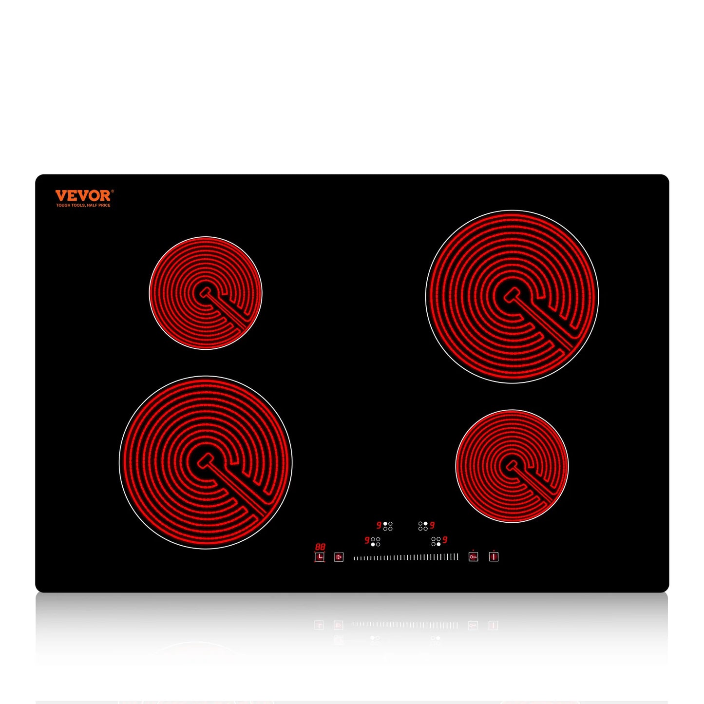 SucceBuy 2/4/5 Burners Built-in Induction Stove Top 12/24/30in Ceramic Glass Electric Cooktop For Household Commercial Cooking
