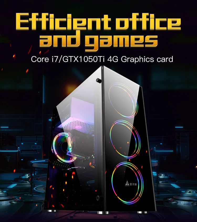 Aotesier Core i7 CPU Affordable Computer full set 8G/16G RAM 256GB SSD home office gaming pc desktop computer gamers PC GAME