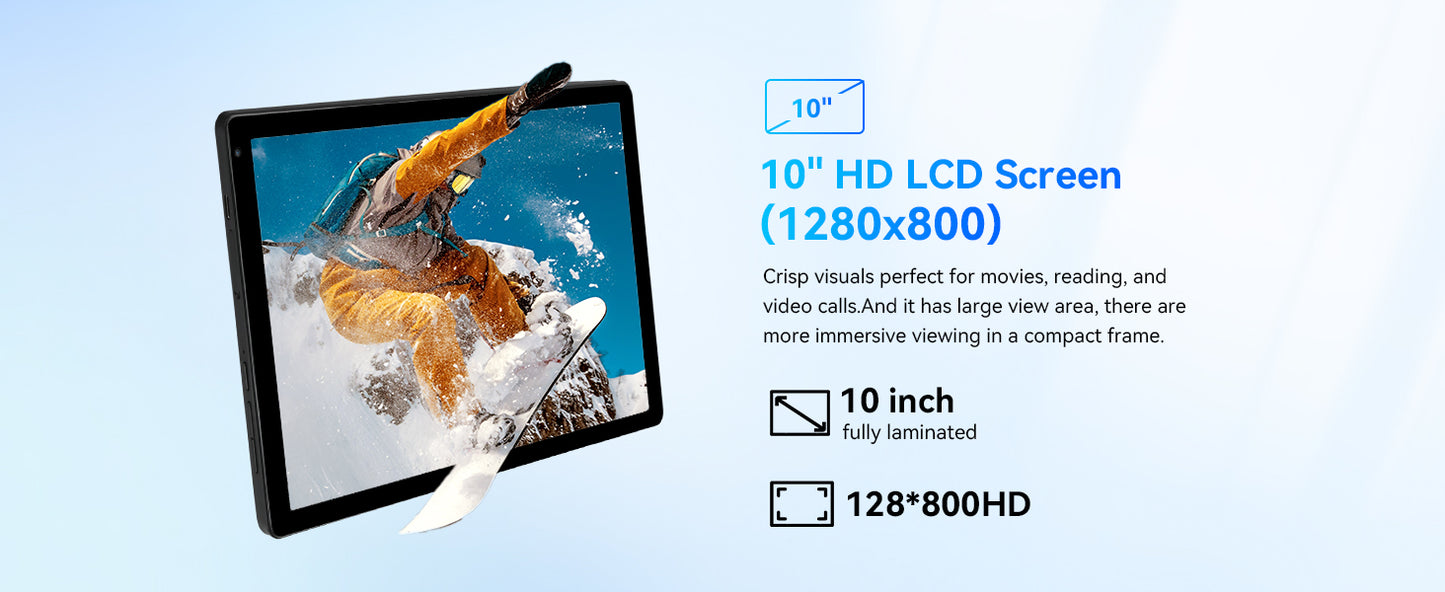 Newest Tablet 10 Inch Android 15 Octa-Core 20GB RAM 64GB ROM 1280x800 IPS Tablets PC WiFi6 Bluetooth5.3 Widevine L1 Keyboard Set