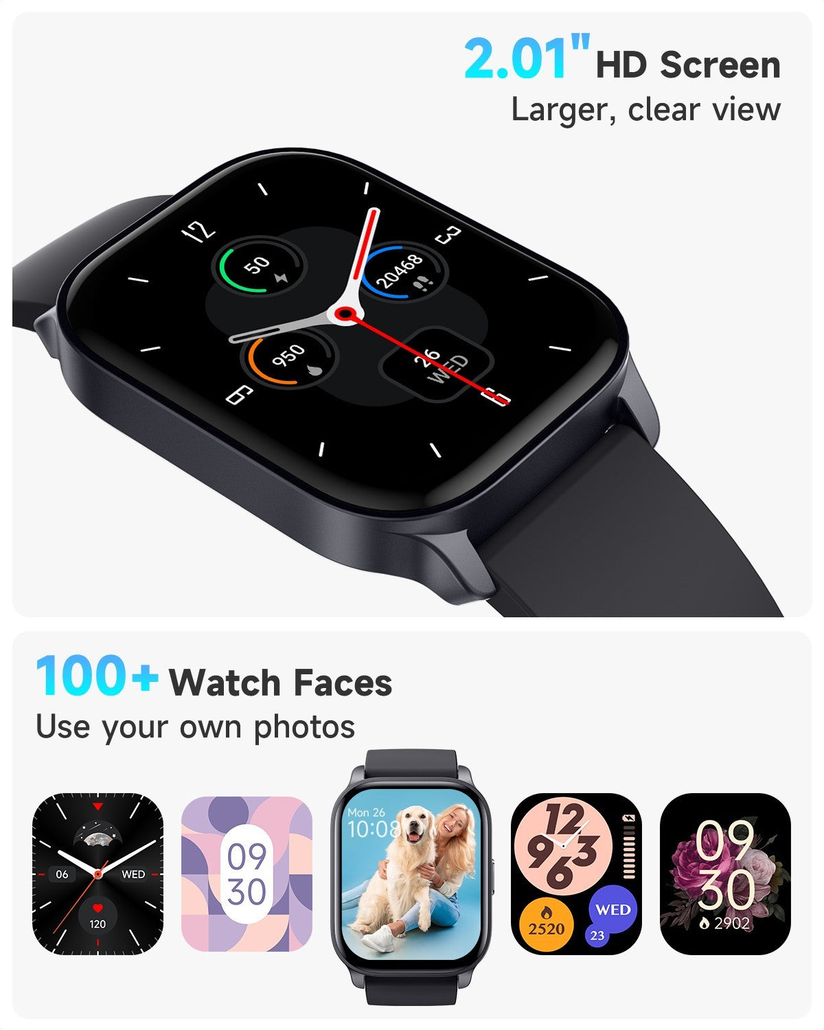 TOOBUR Smart Watch For Men/Women, Waterproof Smartwatch Bluetooth IP68 Waterproo