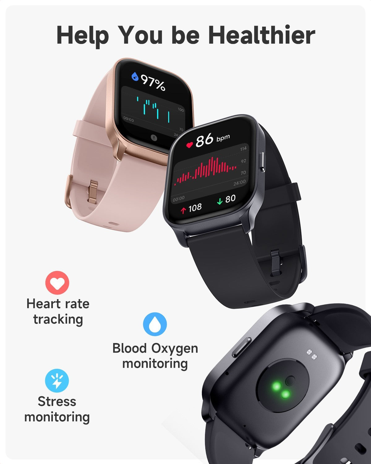 TOOBUR Smart Watch For Men/Women, Waterproof Smartwatch Bluetooth IP68 Waterproo