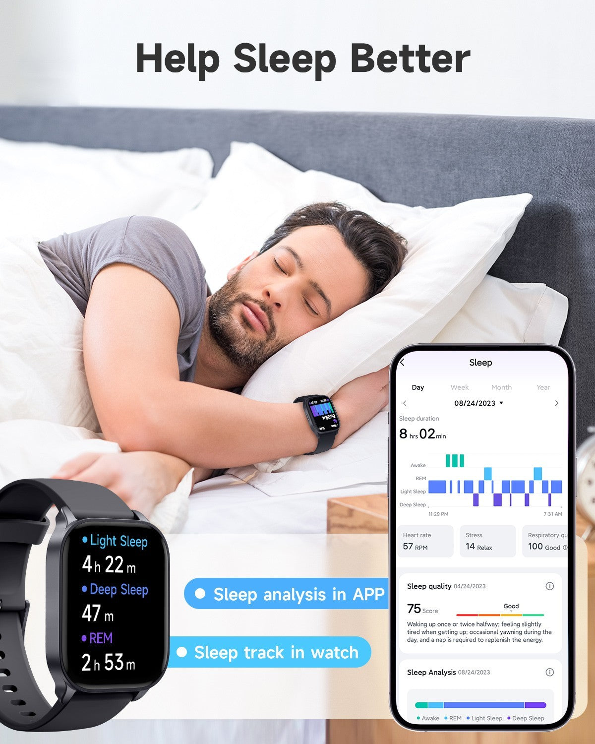 TOOBUR Smart Watch For Men/Women, Waterproof Smartwatch Bluetooth IP68 Waterproo