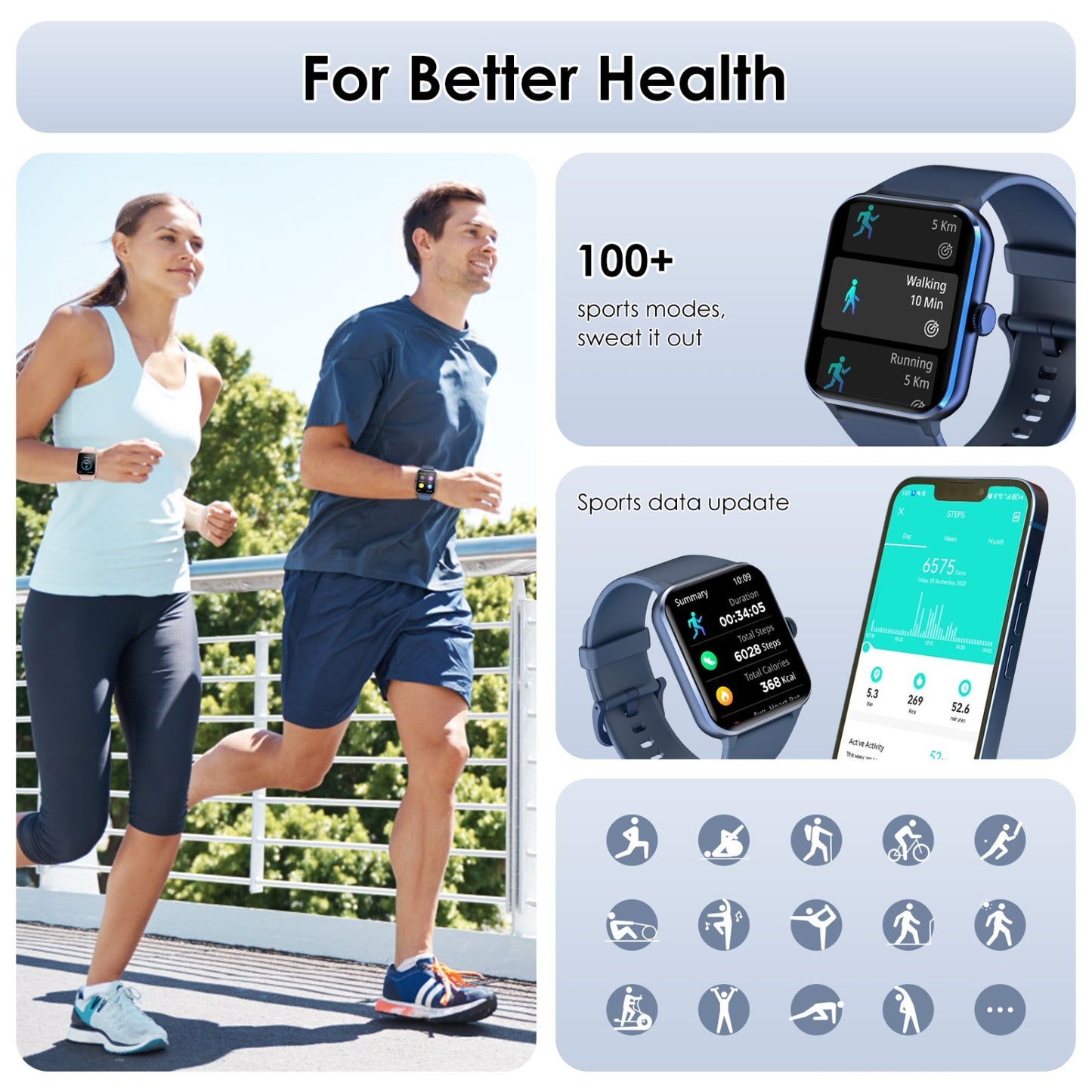Smart Watch Men/Women, Waterproof Smartwatch Bluetooth Call For iPhone Samsung