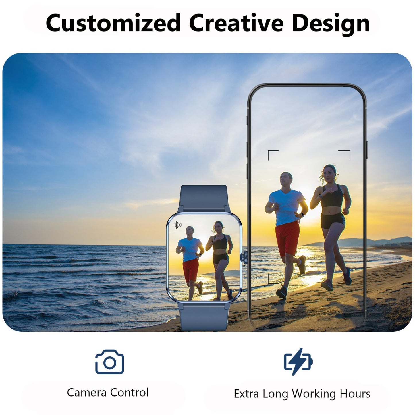 Smart Watch Men/Women, Waterproof Smartwatch Bluetooth Call For iPhone Samsung