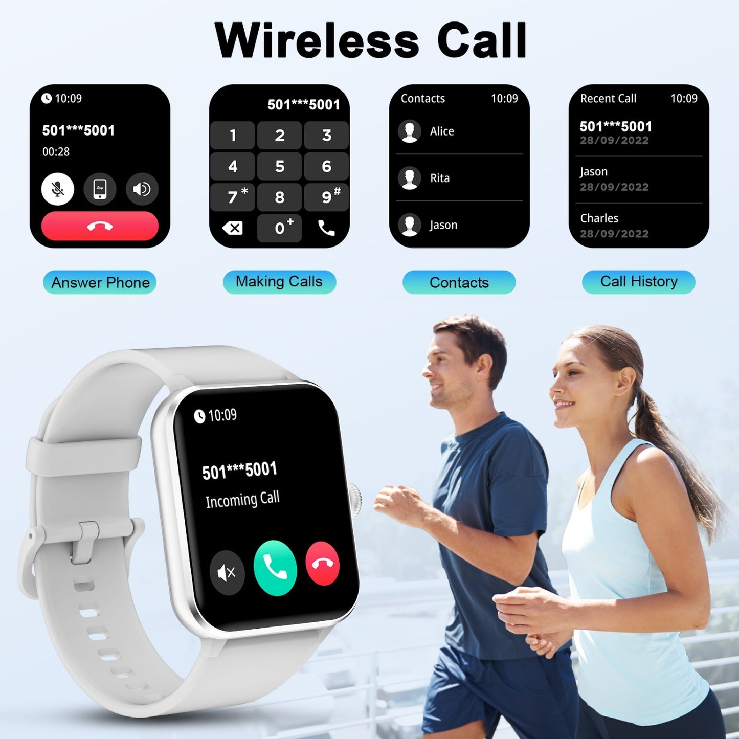 2026 Smart Watch For Men/Women, Waterproof Smartwatch Bluetooth iPhone Samsung