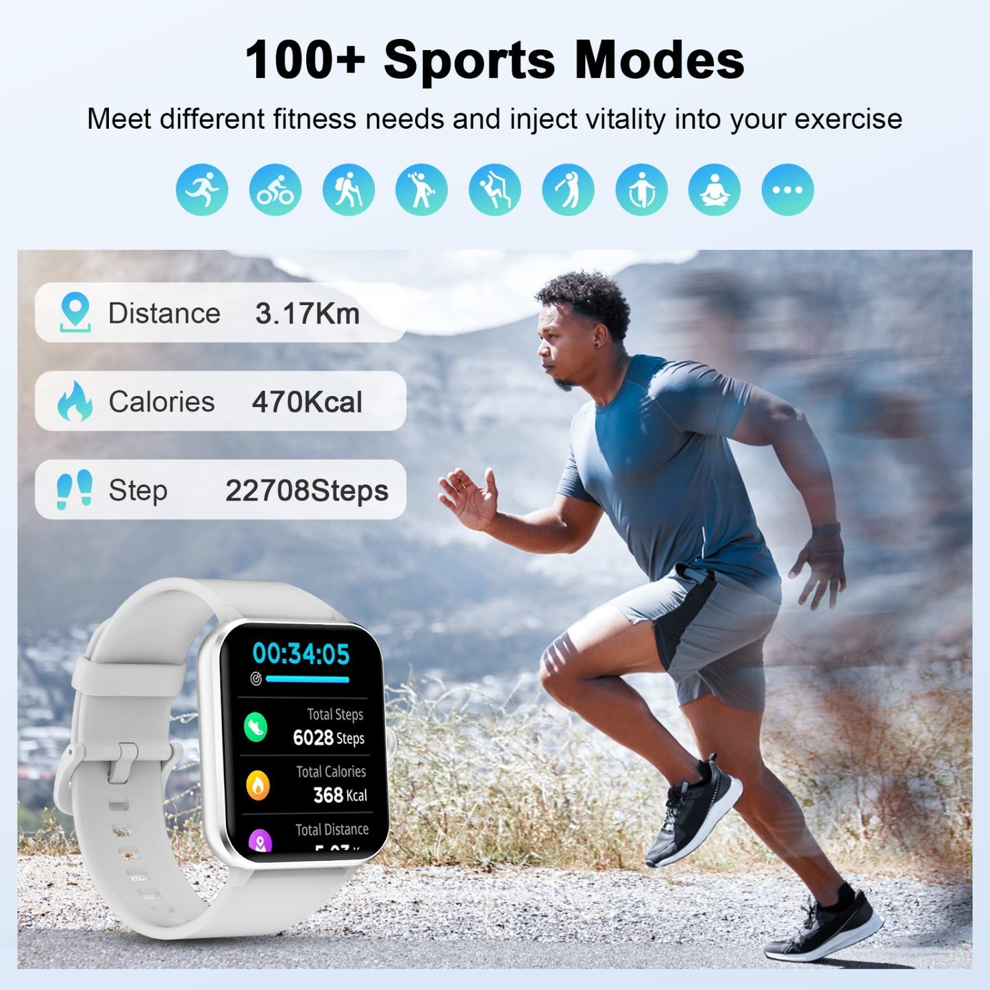 2026 Smart Watch For Men/Women, Waterproof Smartwatch Bluetooth iPhone Samsung