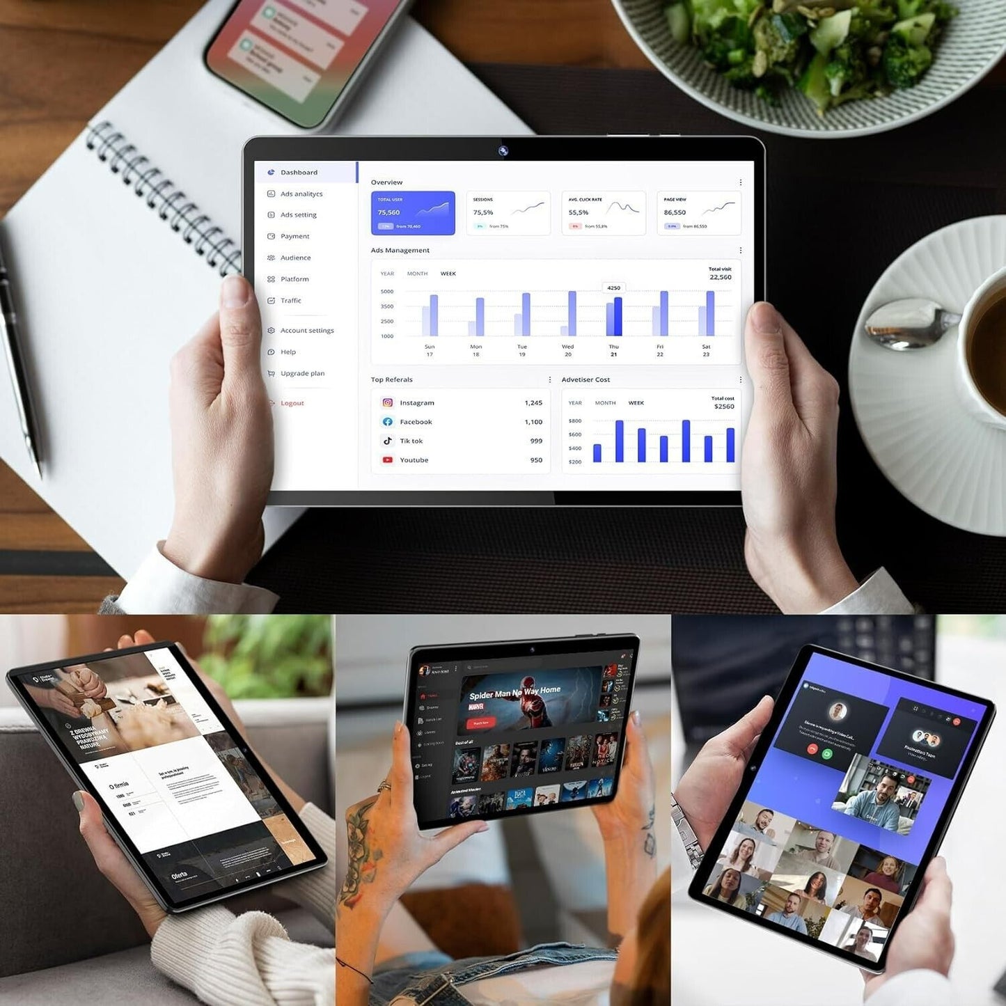 SGIN 10.1" WIFI Tablet Android 12 IPS HD 2GB+64GB Quad-Core Netflix Dual Camera