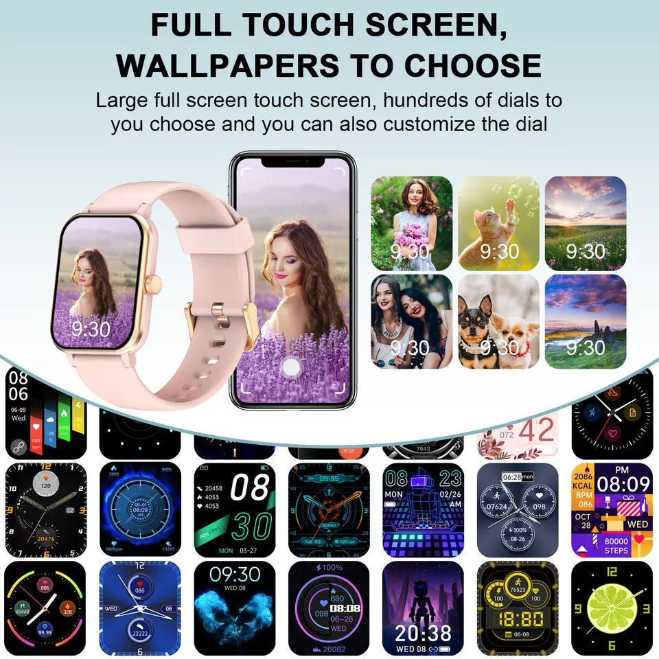 2025 Smart Watch For Men/Women, Waterproof Smartwatch Bluetooth iPhone Samsung