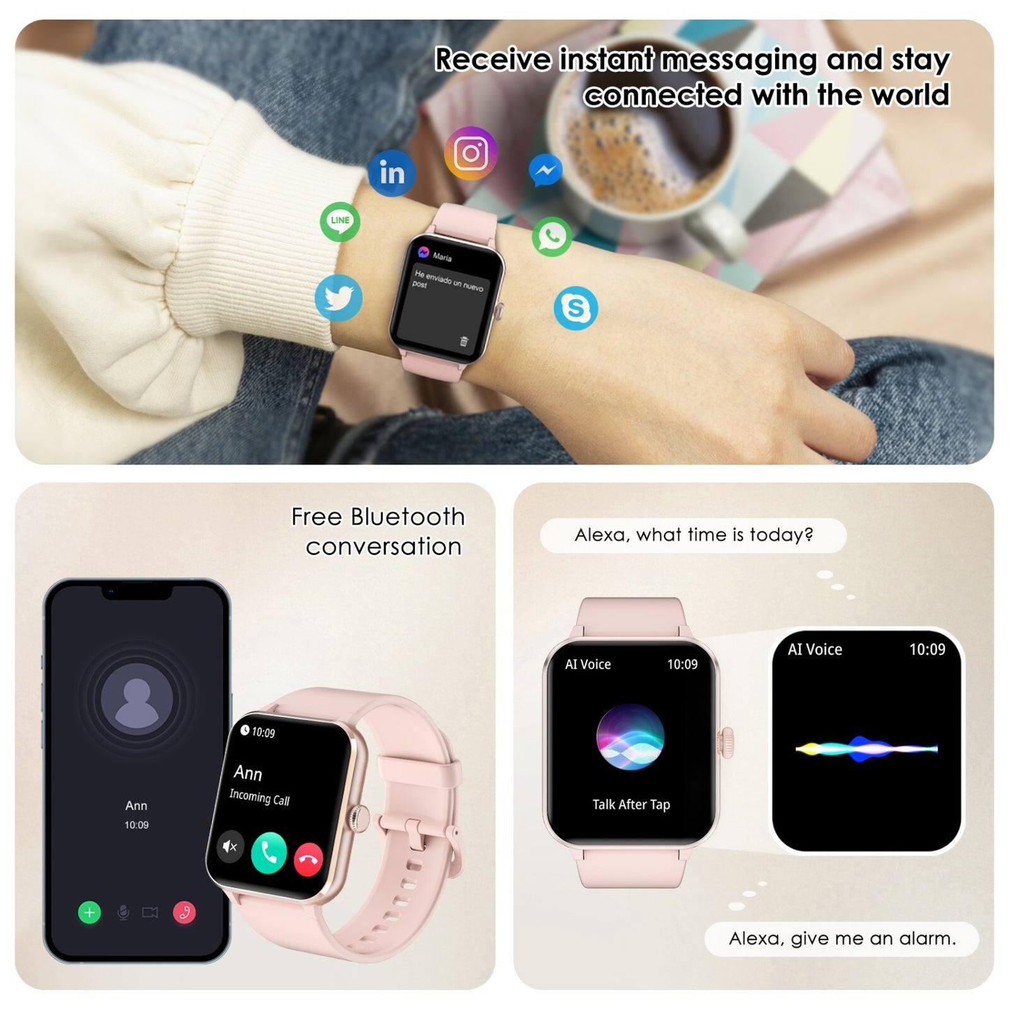 2026 Smart Watch For Men/Women, Waterproof Smartwatch Bluetooth iPhone Samsung