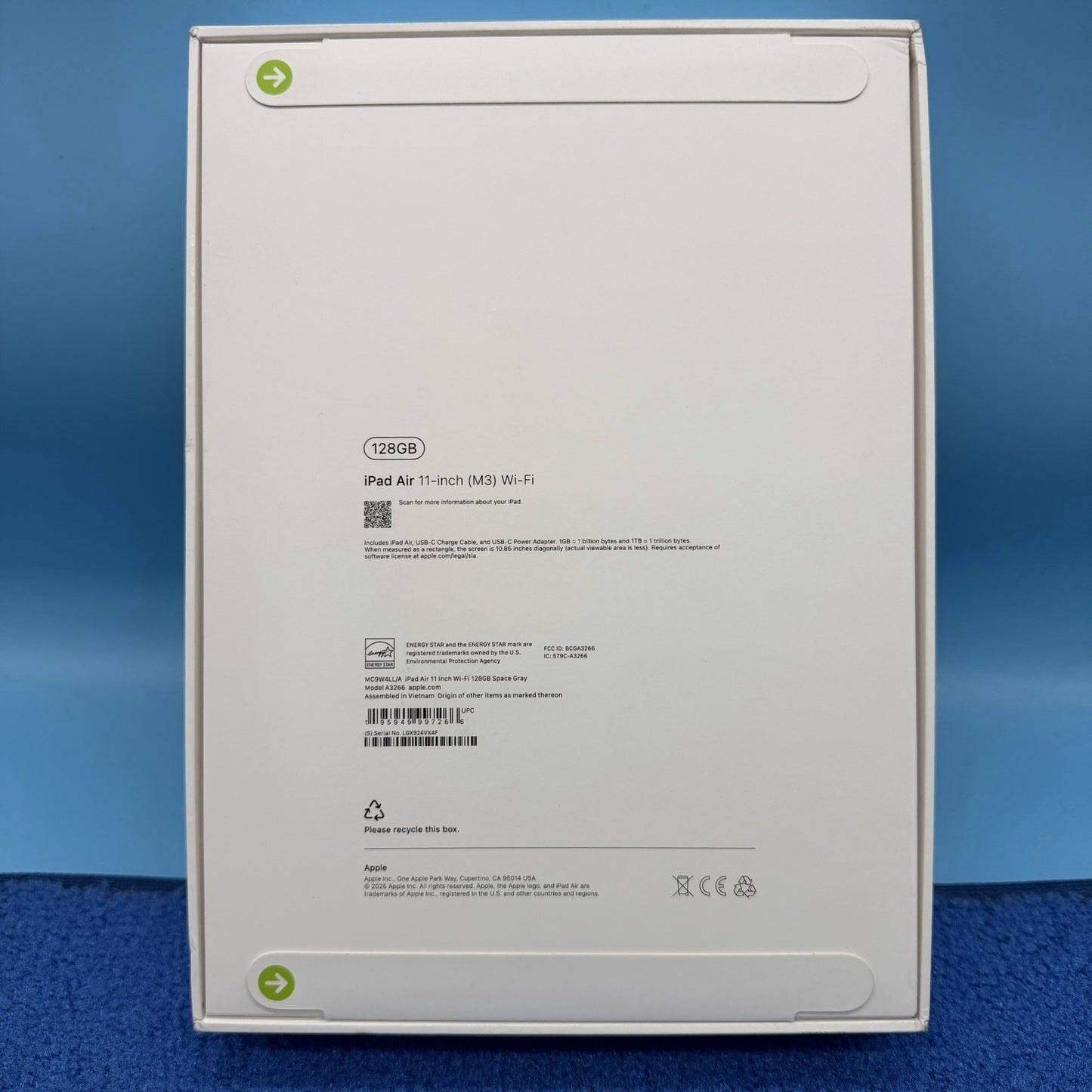 2025 Apple iPad Air 11-inch M3 Chip 128GB Wi-Fi Space Gray MC9W4LL/A