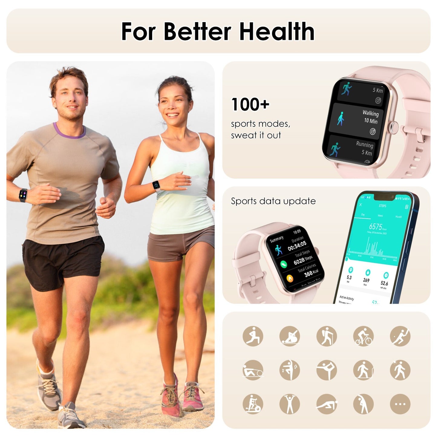 2026 Smart Watch For Men/Women, Waterproof Smartwatch Bluetooth iPhone Samsung