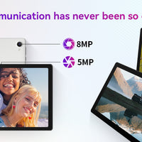 URAO 10 Inch Tablet Android 14 8GB(3+5 Expand) RAM 64GB ROM 1TB Expand 1280x800 IPS Screen 5000MAH Battery Dual Cameras WiFi 6