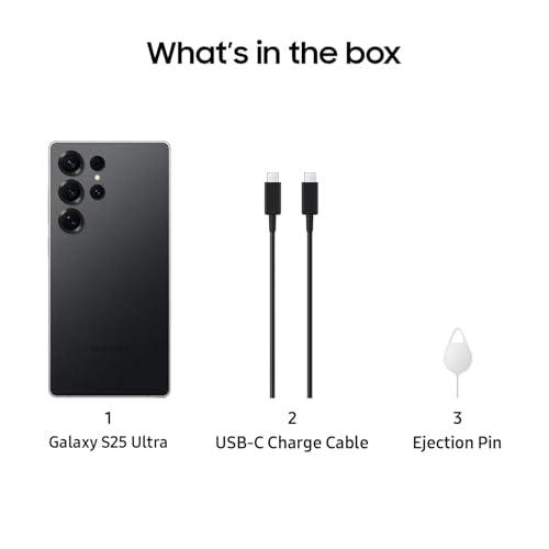 SAMSUNG Galaxy S25 Ultra, 512GB Smartphone, Unlocked Android, AI Night Mode Camera, Snapdragon 8 Elite Fast Processor, 5000mAh Battery, Built-in S Pen, 2025, US 1 Yr Warranty, Titanium Black