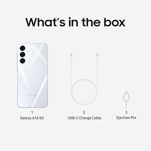 Samsung Galaxy A16 5G A Series, Unlocked Android Smartphone, Large AMOLED Display, Durable Design, Super Fast Charging, Expandable Storage, 5G Connectivity, US Version, 2025, Light Gray