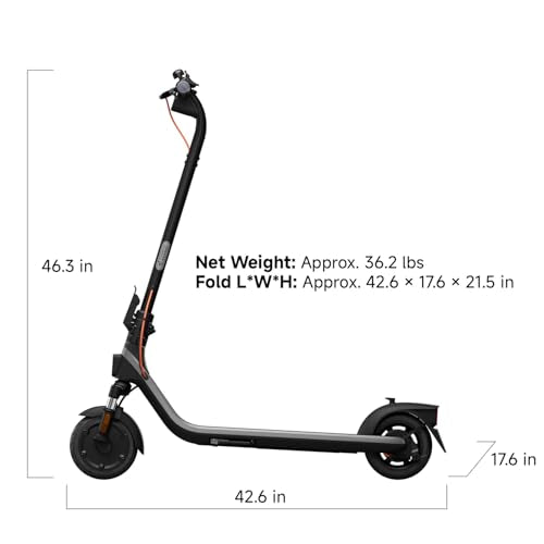 Segway Ninebot E2 Plus II Electric Scooter, 15.5 MPH, 16 Miles Max Range, Front Suspension, 8.1" Shock-Absorbing Tires, Dual Brakes, Scooter for Adults, UL-2272 2271 Certified - Volt-Edge Technologies®