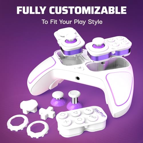 PDP Victrix Pro BFG Wireless Gaming Controller for Playstation 5 / PS5, PS4, PC, Modular Esports Gamepad, Remappable Buttons, Customizable Triggers/Paddles/D-Pad/Fightpad, PC App, White