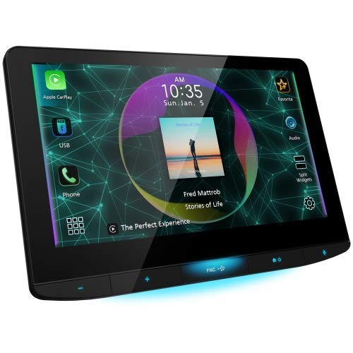 JVC KW-Z1000W Bluetooth Car Stereo Receiver with USB Port –10.1" Floating Touchscreen HD Display, AM/FM Radio - MP3 Player - Double DIN - Waze-Ready with Apple CarPlay or Android Auto (Black)