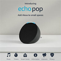 Amazon Echo Pop, Our smallest Alexa speaker, Fits in any room, Charcoal