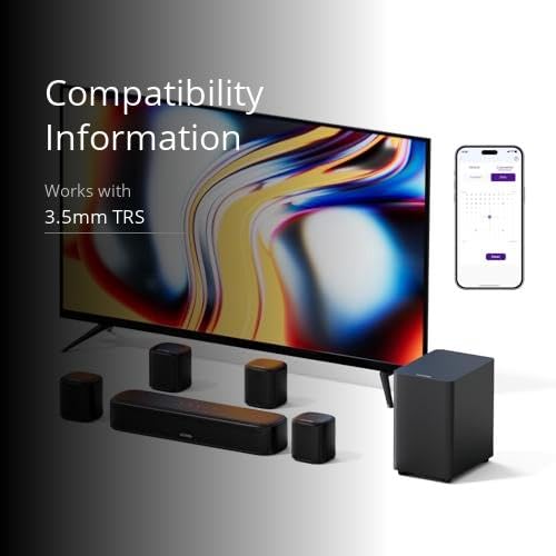 ULTIMEA 7.1ch Sound Bar with Subwoofer, Virtual Surround Sound System for TV, Sound Bar for Smart TV with 4 Surround Speakers, Peak Power 330W, TV Soundbar with App Control, Opt/AUX/BT, Aura A40 - Volt-Edge Technologies®