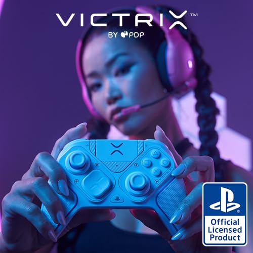 PDP Victrix Pro BFG Wireless Gaming Controller for Playstation 5 / PS5, PS4, PC, Modular Esports Gamepad, Remappable Buttons, Customizable Triggers/Paddles/D-Pad/Fightpad, PC App, White