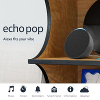 Amazon Echo Pop, Our smallest Alexa speaker, Fits in any room, Charcoal