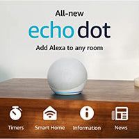 Amazon Echo Dot (newest model), Vibrant sounding Alexa speaker, Great for bedrooms, dining rooms and offices, Glacier White