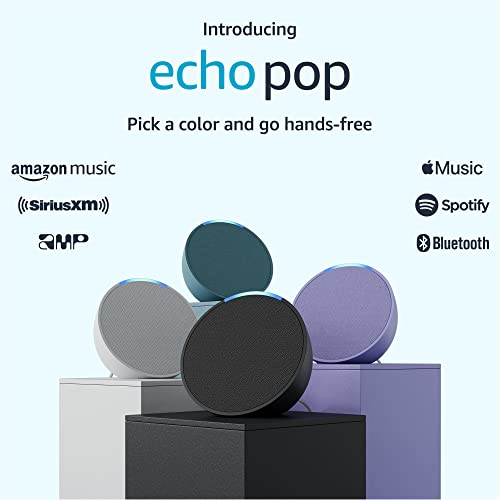 Amazon Echo Pop, Our smallest Alexa speaker, Fits in any room, Charcoal