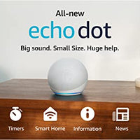 Amazon Echo Dot (newest model), Vibrant sounding Alexa speaker, Great for bedrooms, dining rooms and offices, Glacier White