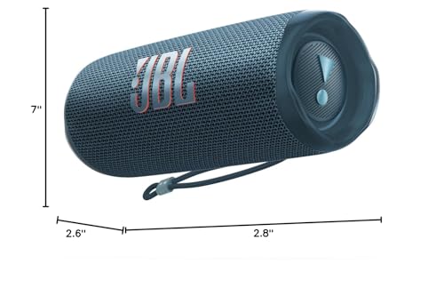 JBL Flip 6 - Portable Bluetooth Speaker, powerful sound and deep bass, IPX7 waterproof, 12 hours of playtime, JBL PartyBoost for multiple speaker pairing for home, outdoor and travel (Blue) - Volt-Edge Technologies®