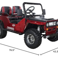 X-PRO 125cc Go Kart with 3-Speed Semi-Automatic Transmission w/Reverse, Big 18" Aluminium Rim Wheels! (Red)