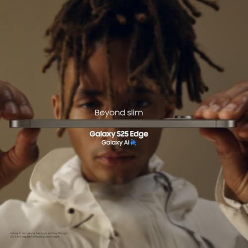 SAMSUNG Galaxy S25 Edge Phone, 512 GB AI Smartphone, Unlocked Android, Night Video, Fast Processor, ProScaler Display, All-Day Battery, 2025, US 1 Yr Manufacturer Warranty, Titanium JetBlack