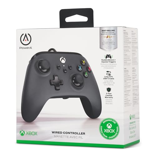PowerA Wired Controller For Xbox Series X|S - Black, Gamepad, Video Game Controller Works with Xbox One