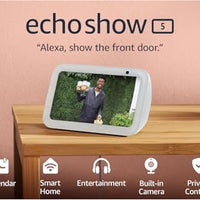 Amazon Echo Show 5 (newest model), Smart display with 2x the bass and clearer sound, Glacier White