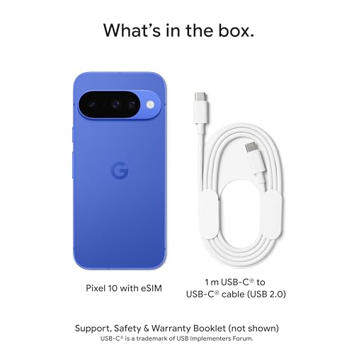 Google Pixel 10 - Unlocked Android Smartphone - Gemini AI Assistant, Advanced Triple Rear Camera, Fast-Charging 24+ Hour Battery, and 6.3" Actua Display - Indigo - 128 GB (2025 Model)