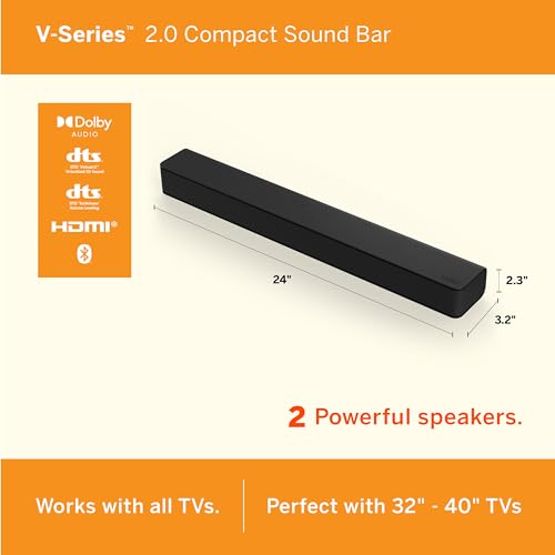 VIZIO V-Series 2.0 Compact Sound Bar with Dolby Audio, DTS:X, Bluetooth V20x-J8 - Volt-Edge Technologies®