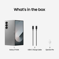 Samsung Galaxy Z Fold 6 AI Cell Phone, 256GB Unlocked Silver Shadow (Renewed)