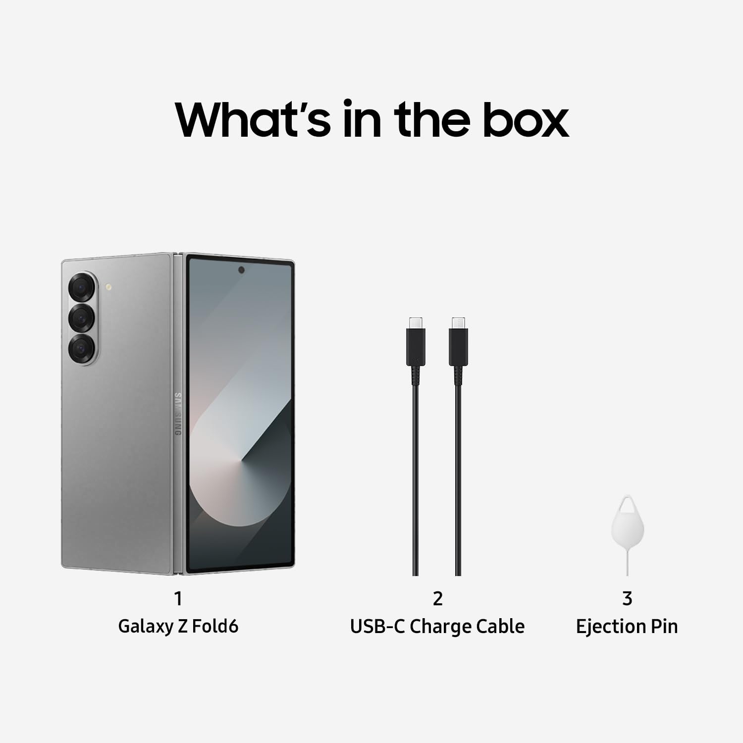 Samsung Galaxy Z Fold 6 AI Cell Phone, 256GB Unlocked Silver Shadow (Renewed)