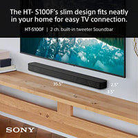 Sony S100F 2.0ch Soundbar with Bass Reflex Speaker, Integrated Tweeter and Bluetooth, (HTS100F), easy setup, compact, home office use with clear sound black - Volt-Edge Technologies®