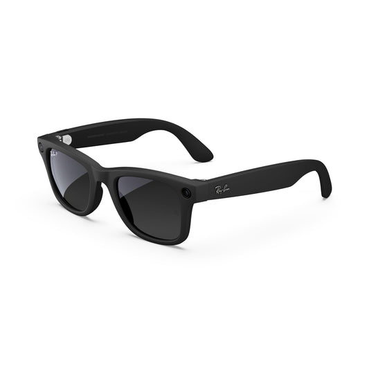 Meta Ray-Ban Glasses, Wayfarer, Matte Black | Capture high-def photos and videos — Listen to music and podcasts — Ask AI for directions, real-time answers and more — Send texts and make calls